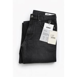 Edwin NWT Maddox Slim Jeans In Smoke Size 29 Black Denim Mid Rise Streetwear